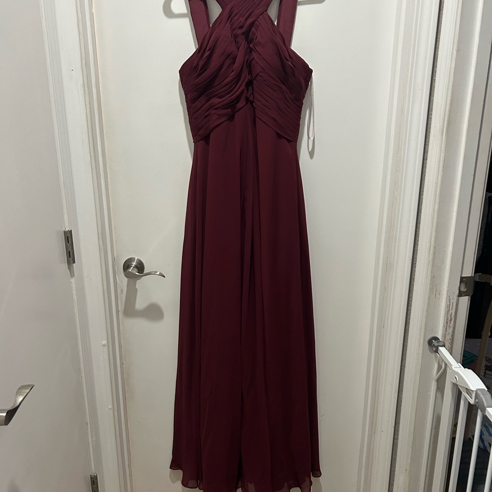 Elegant Burgundy Evening Gown
